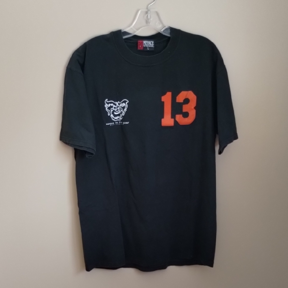 Vtg Huntington Beach Volleyball #13 Menace To The Game Black L Cotton Mexico